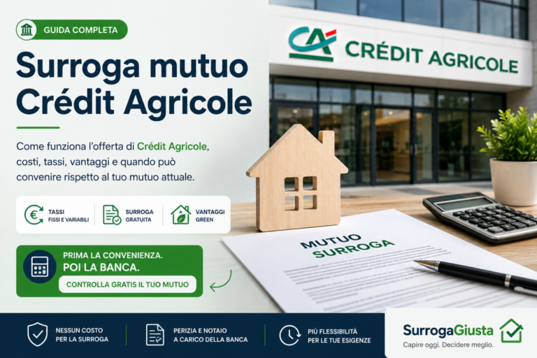 Surroga mutuo Crédit Agricole: come funziona e quando può convenire