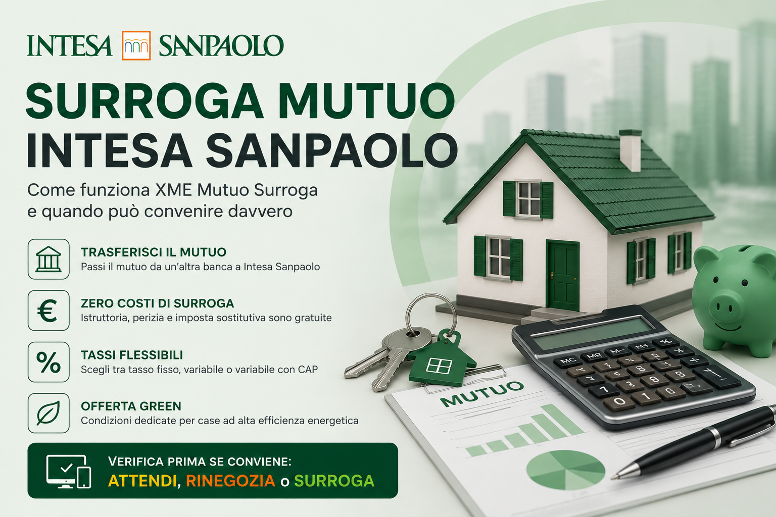 Surroga mutuo Intesa Sanpaolo e caratteristiche di XME Mutuo Surroga
